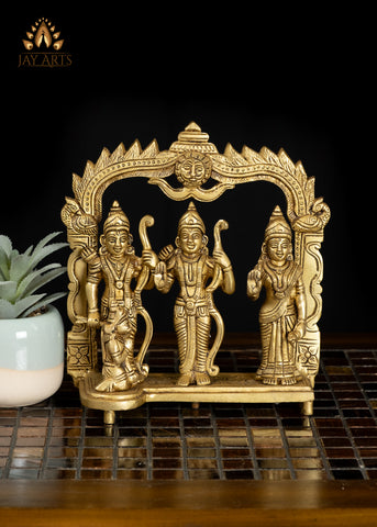 8" Rama Darbar Brass Statue An Icon of Devotion & Divine Grace