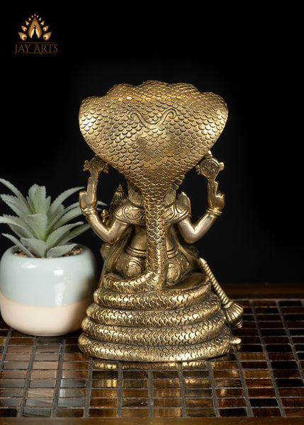 8" Brass Narasimha Lakshmi Divine Union of Strength and Serenity