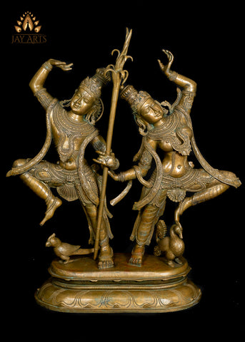 Rathi and Manmathan (Lord Kamadeva) 34” - The Hindu God of Love and Desire - Bronze Lost-Wax Method Sculpture