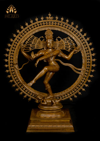 Bronze Nataraja Statue 40" - The Cosmic Dancer - Lost-Wax Method Sculpture