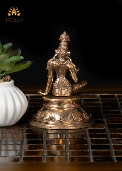 4" Graceful Bronze Sitting Sivagami Statue