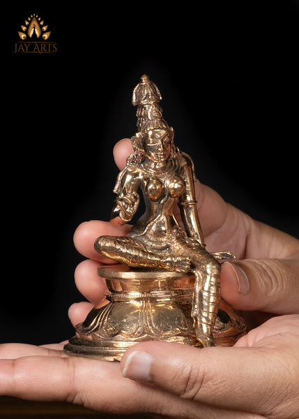 4" Graceful Bronze Sitting Sivagami Statue
