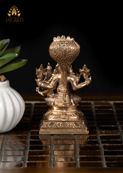 3" Small Bronze Hyagriva Lakshmi Statue Goddess of Wealth and Wisdom