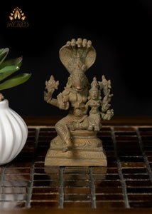 3" Small Bronze Hyagriva Lakshmi Statue Goddess of Wealth and Wisdom