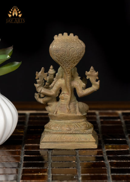 3" Small Bronze Hyagriva Lakshmi Statue Goddess of Wealth and Wisdom