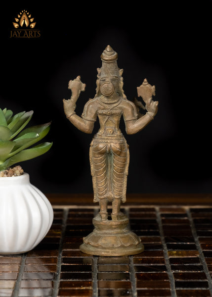 5" Small Bronze Standing Varahi Statue Goddess of Protection