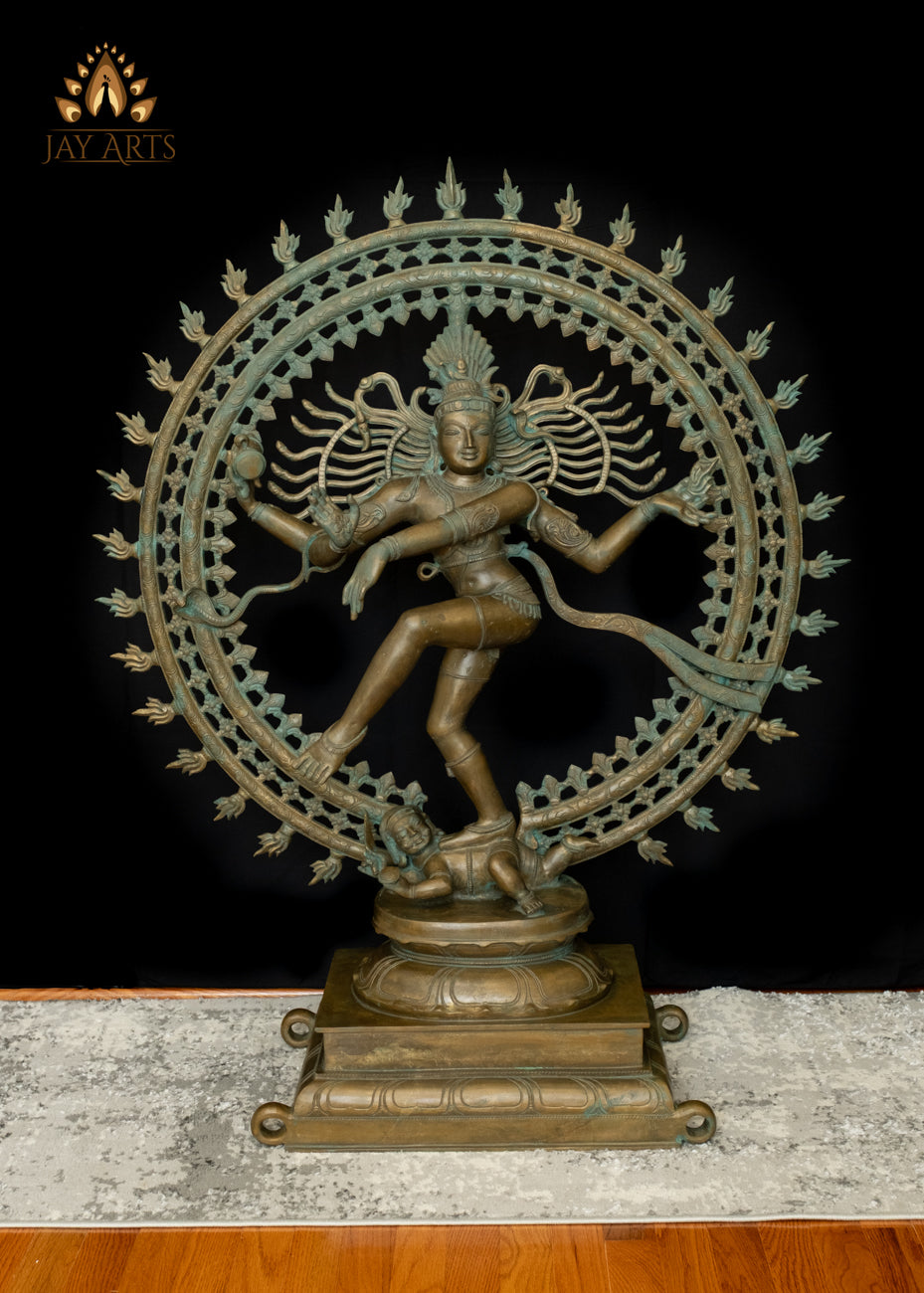 Large 4-Foot Bronze Shiva Nataraja – Symbol of Balance and Energy - Divine Hindu Art
