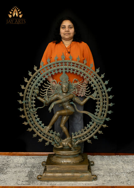 Large 4-Foot Bronze Shiva Nataraja – Symbol of Balance and Energy - Divine Hindu Art