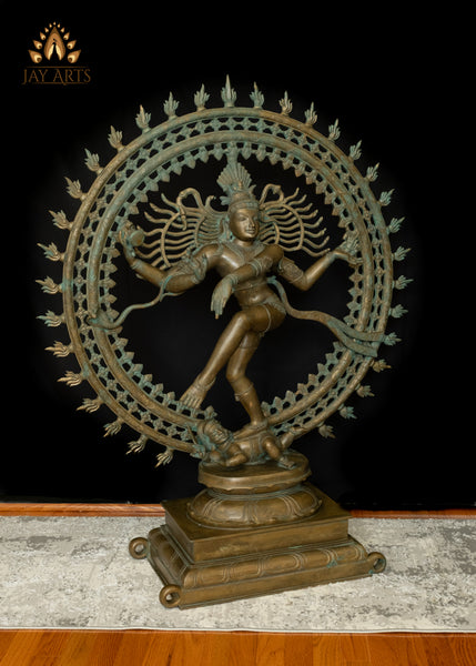 Large 4-Foot Bronze Shiva Nataraja – Symbol of Balance and Energy - Divine Hindu Art