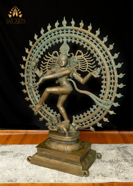 Large 4-Foot Bronze Shiva Nataraja – Symbol of Balance and Energy - Divine Hindu Art