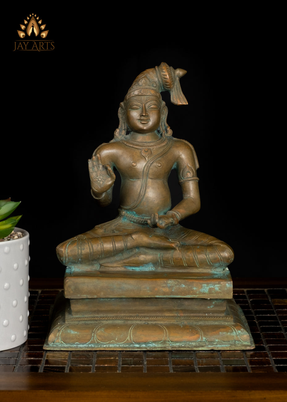 9" Bronze Statue of Nammalvar The Revered Vaishnava Saint and Poet