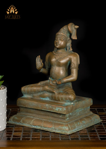 9" Bronze Statue of Nammalvar The Revered Vaishnava Saint and Poet