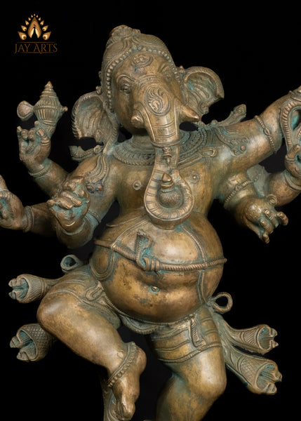 18" Joyful Bronze Dancing Ganesha – Nritya Ganapati