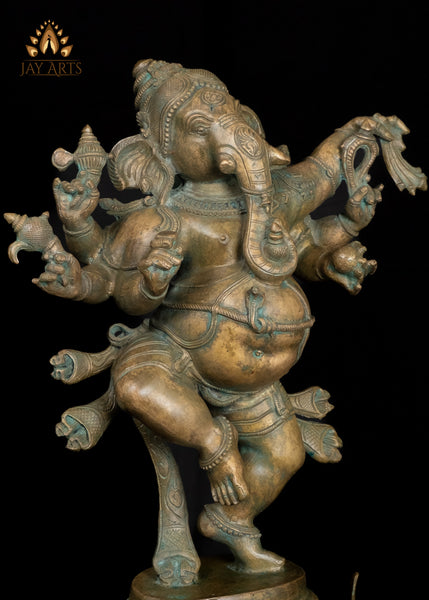18" Joyful Bronze Dancing Ganesha – Nritya Ganapati