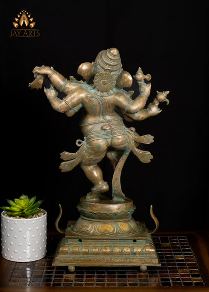 18" Joyful Bronze Dancing Ganesha – Nritya Ganapati