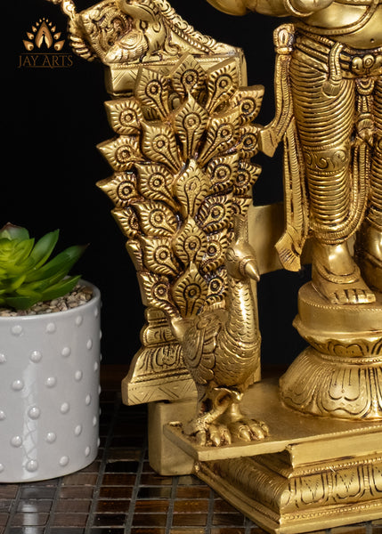 21" Brass Lord Murugan Statue with Ornate Arch – Divine Grace and Splendor