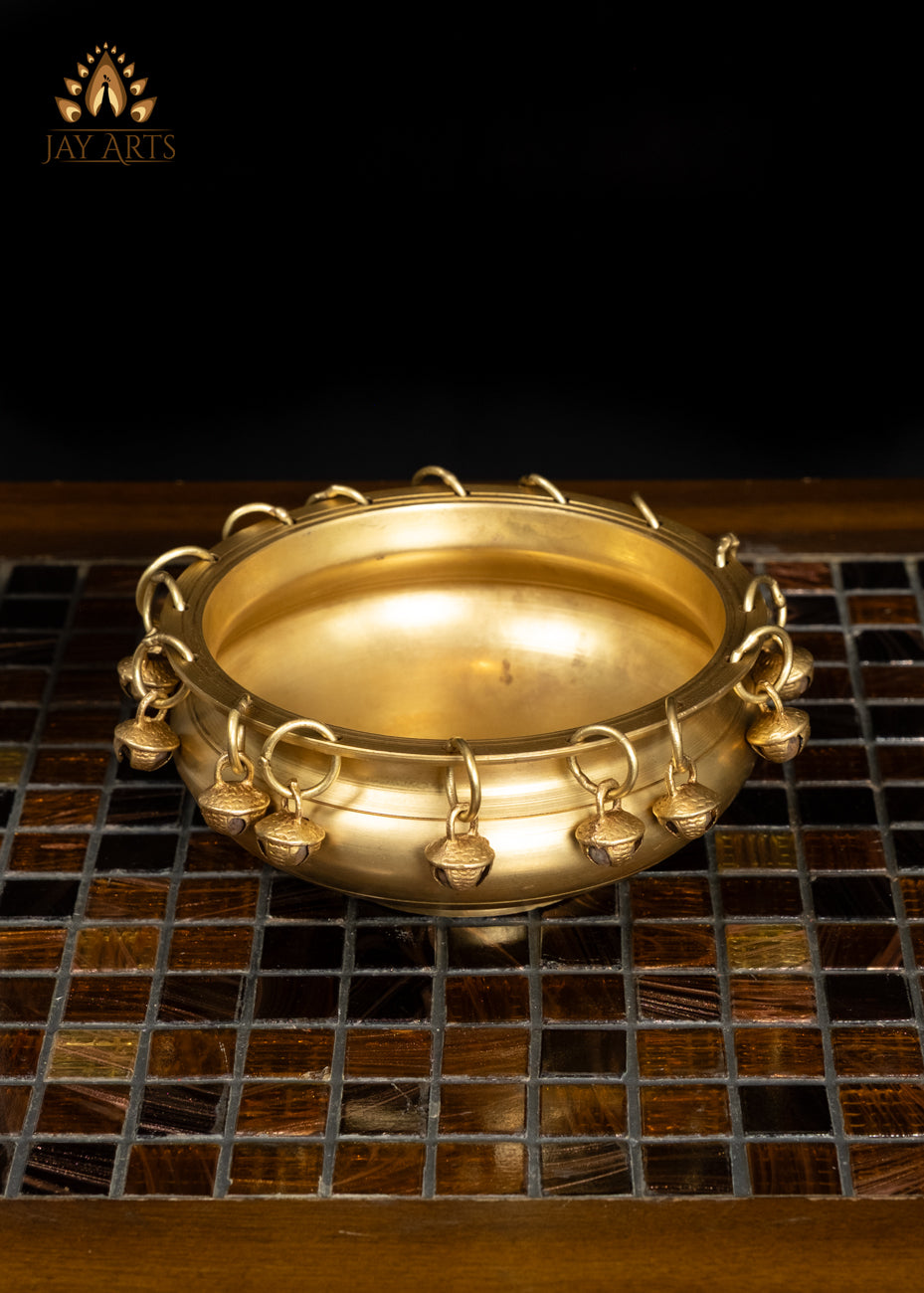 6" Elegant Brass Urli Bowl for Flower Arrangement