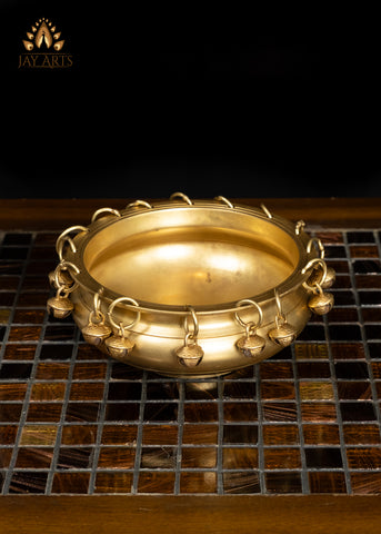 6" Elegant Brass Urli Bowl for Flower Arrangement