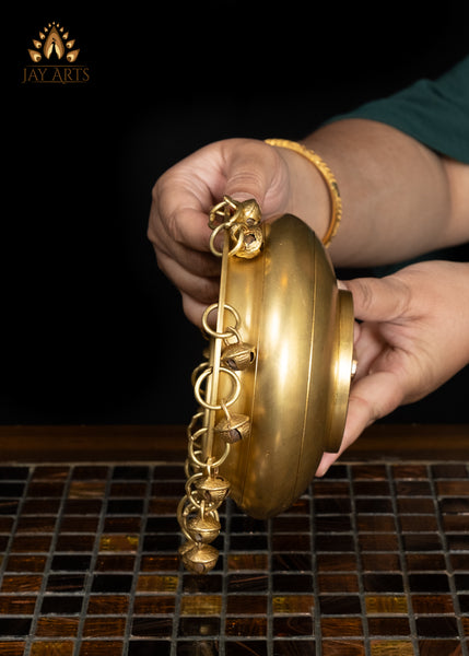 6" Elegant Brass Urli Bowl for Flower Arrangement