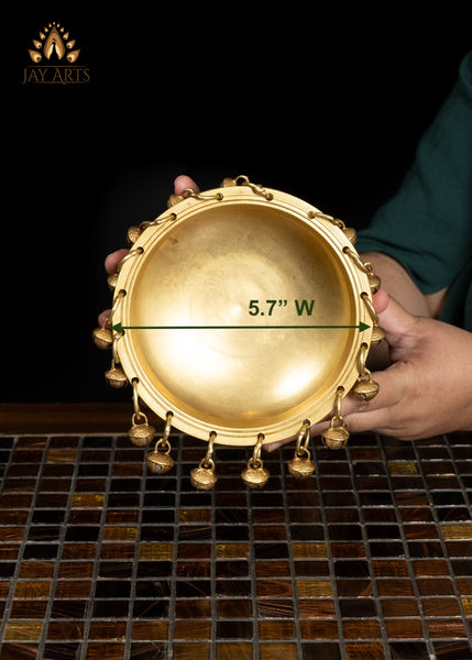 6" Elegant Brass Urli Bowl for Flower Arrangement