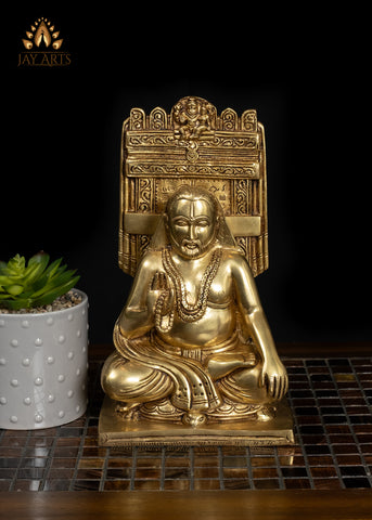 10" Divine Guru Sri Raghavendra Swami Brass Idol