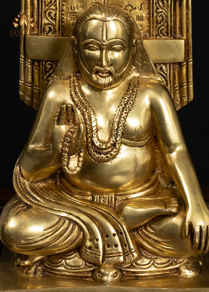 10" Divine Guru Sri Raghavendra Swami Brass Idol