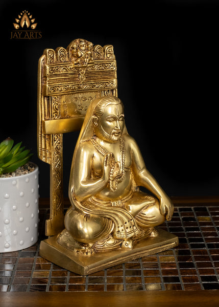 10" Divine Guru Sri Raghavendra Swami Brass Idol