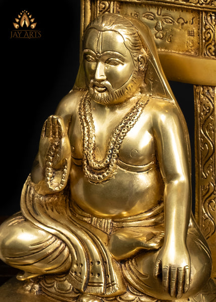 10" Divine Guru Sri Raghavendra Swami Brass Idol