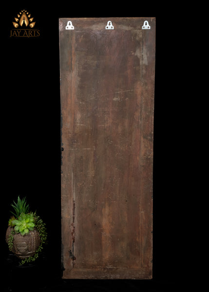 43" Tall Namaste Apsara Wood Panel from Cambodia - A Statement Piece of Serenity and Style
