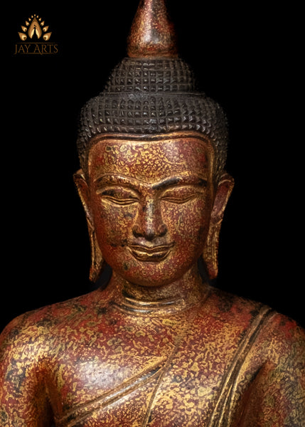 15" Cambodian Wood Buddha in Meditation - Symbol of Inner Peace and Wisdom