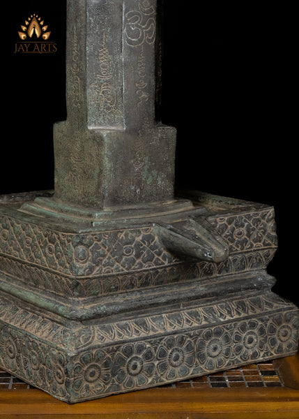 23" Cambodian Bronze Shiva Lingam with Shiva's Face – Sacred Heritage Piece