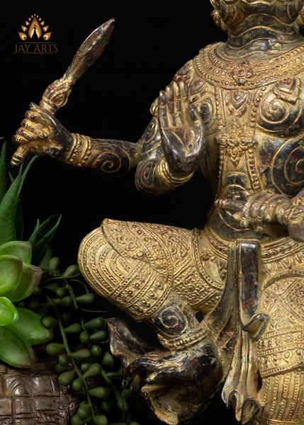 15" Cambodian Style Bronze Hanuman – The Divine Warrior in Motion