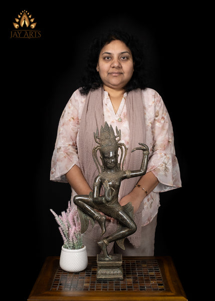 23" Apsara – The Spirit of Khmer Dance Cambodian Bronze Sculpture
