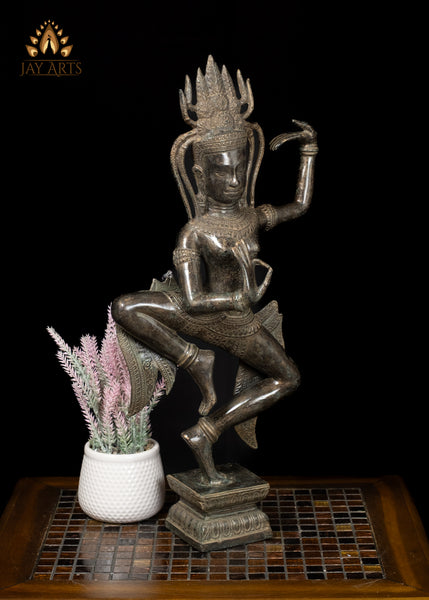23" Apsara – The Spirit of Khmer Dance Cambodian Bronze Sculpture