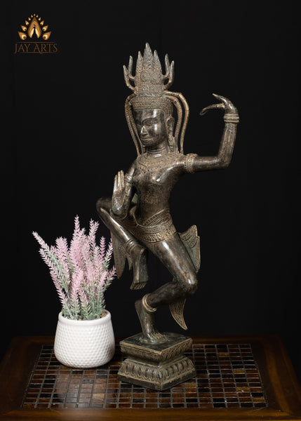 23" Apsara – The Spirit of Khmer Dance Cambodian Bronze Sculpture