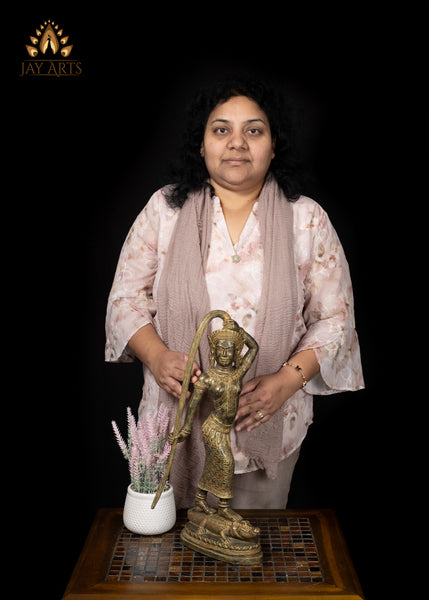 19" Phra Mae Thorani on Crocodile Bronze Earth Goddess Statue From Cambodia