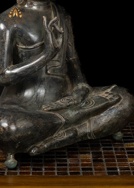 18" Bronze Buddha in Akasha Mudra Half-Lotus Pose – Cambodian Artistry