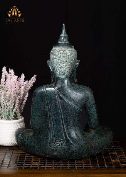17" Bronze Buddha in Earth touching Gesture Timeless Khmer Art