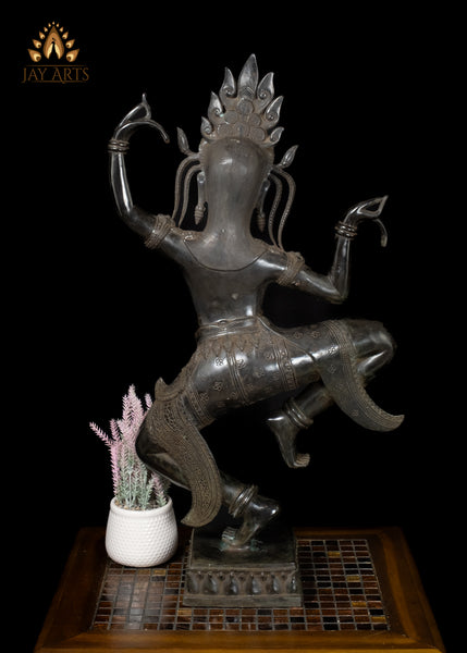 30" Dancing Khmer Style Apsara with Exquisite Details Cambodian Bronze Statue