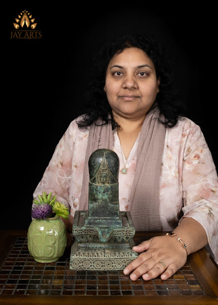 10" Bronze Shiva Lingam with Shiva’s Face Symbol of Divine Energy