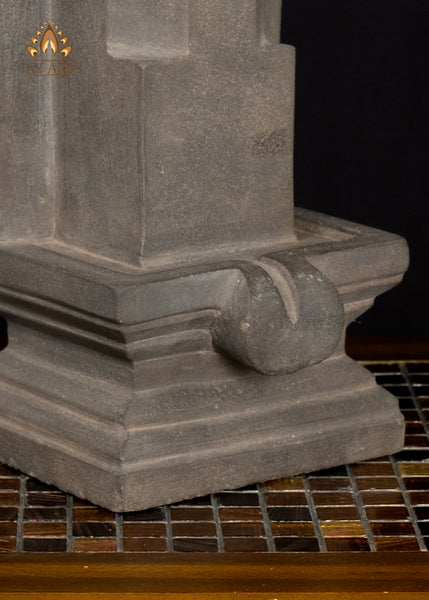 20" Sandstone Shiva Lingam from Cambodia with Khmer Script Inscribed on Back Panel