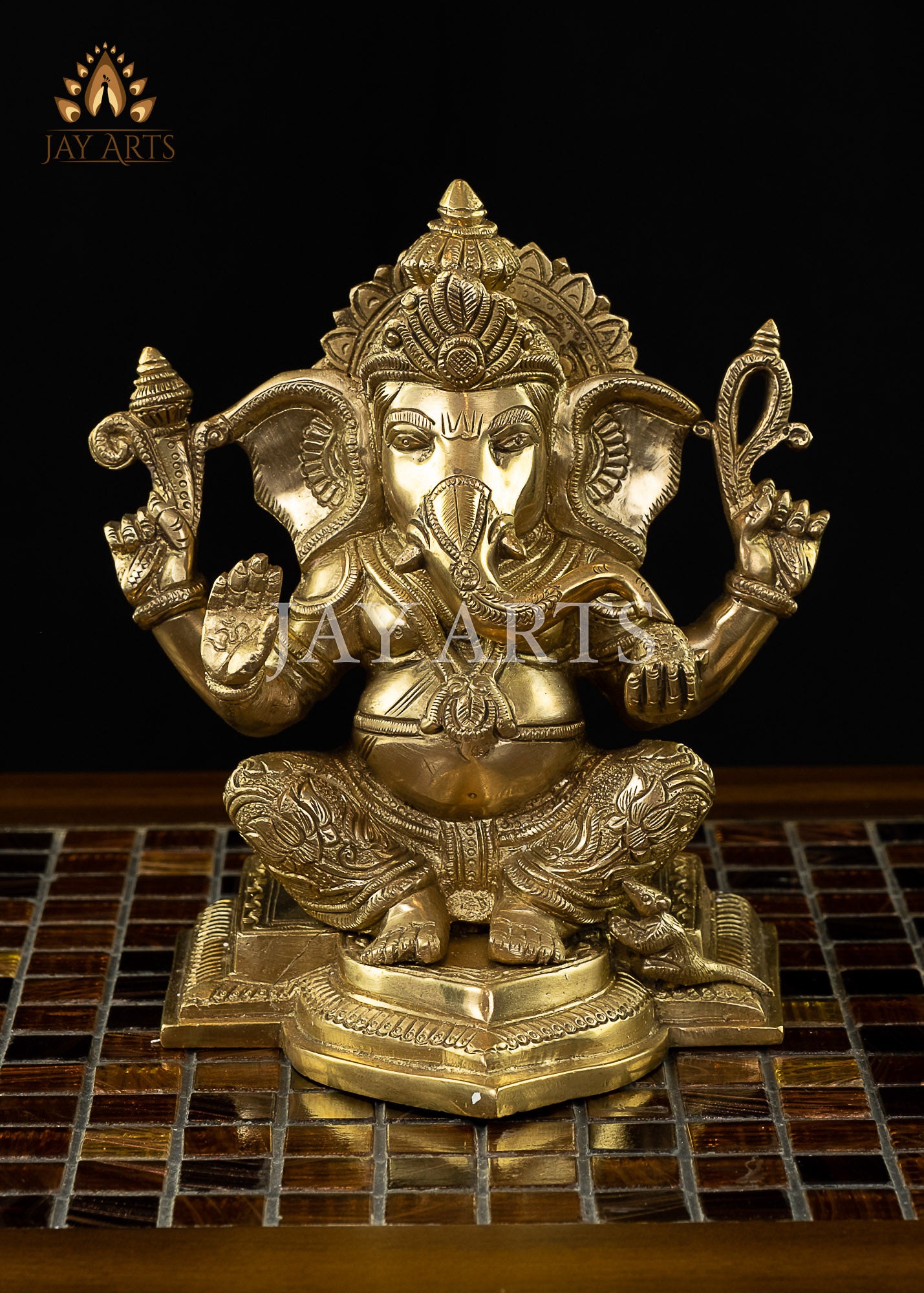 Abhaya Ganesh 7 Brass Statue, Brass Ganesh Idol, Vinayaka Idols