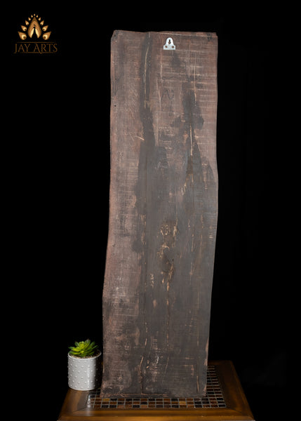41" Buddha in Abhaya Mudra Wood Wall Panel Hand-Carved in Cambodia