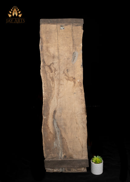 49" Buddha in Varada Mudra Wall Panel Hand-Carved Cambodian Wood with Rustic Finish