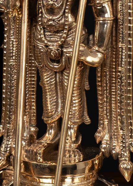 15" Finely Detailed Murugan with Prabhavali and Consorts Valli & Deivanai Traditional Set