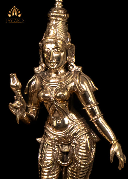 15" Finely Detailed Murugan with Prabhavali and Consorts Valli & Deivanai Traditional Set
