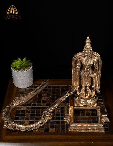 15" Finely Detailed Murugan with Prabhavali and Consorts Valli & Deivanai Traditional Set