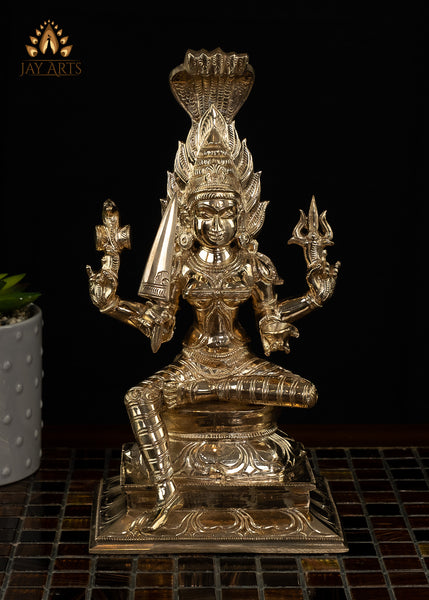 Goddess Mariamman (Hindu Goddess of Rain) 10.5" Panchaloham Bronze Idol