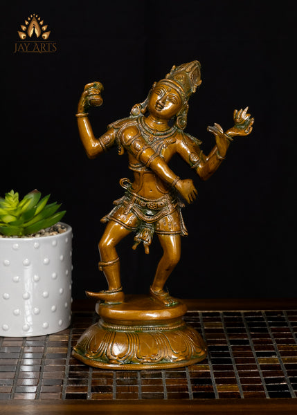 10" Dancing Shiva Statue in Dynamic Posture with Spiritual Energy