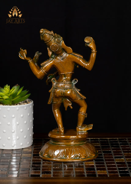 10" Dancing Shiva Statue in Dynamic Posture with Spiritual Energy